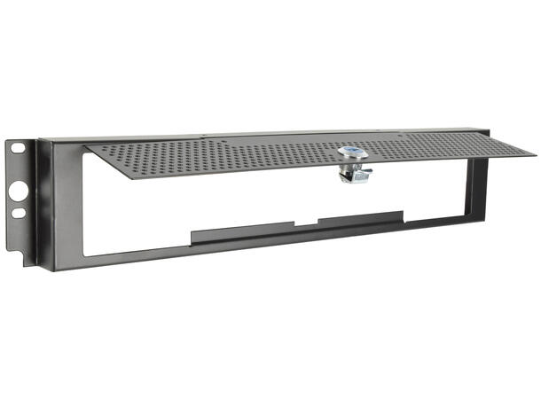19" Blindpanel m/lås Svart 2U, Stål Inkl. 2 nøkler 