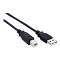 Elivi USB A til B kabel 1 meter 2.0, Svart (Stor B kontakt)