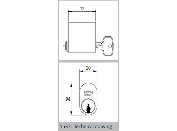Lande Dørhåndtak for ASSA ABLOY sylinder For DYNAmic og BASIC 19" | 5537 
