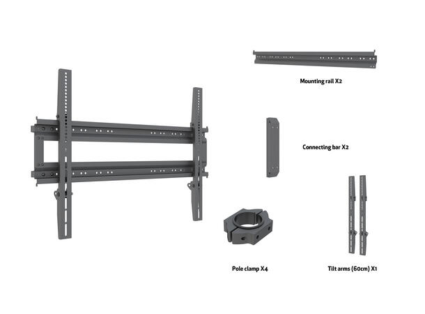 Multibrackets Dual Pole Brackets 800x600, 80Kg 