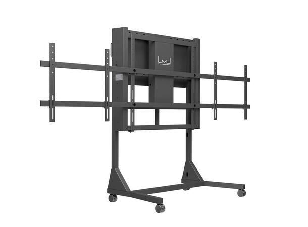 Multibrackets Gulvtralle dual motor 160Kg,50 cm høydejustering, 42-110",Sort 