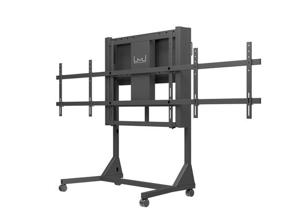 Multibrackets Gulvtralle dual motor 160Kg,50 cm høydejustering, 42-110",Sort 