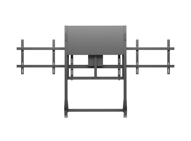 Multibrackets Gulvtralle dual motor 160Kg,50 cm høydejustering, 42-110",Sort 