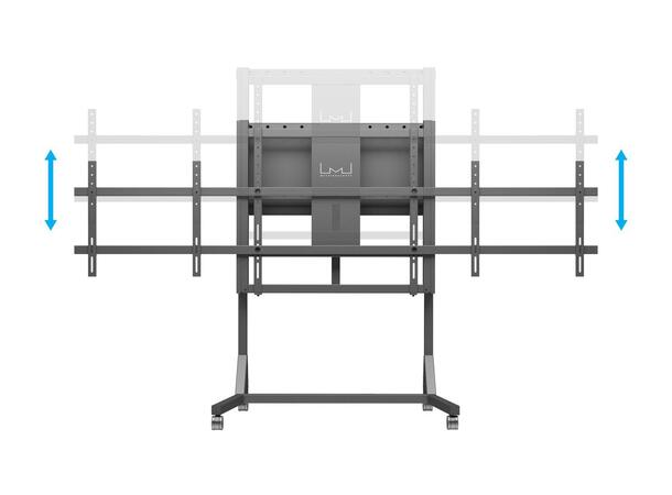 Multibrackets Gulvtralle dual motor 160Kg,50 cm høydejustering, 42-110",Sort 
