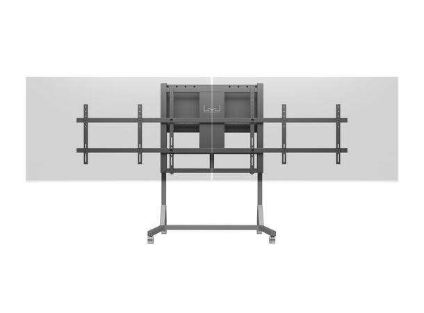 Multibrackets Gulvtralle dual motor 160Kg,50 cm høydejustering, 42-110",Sort 