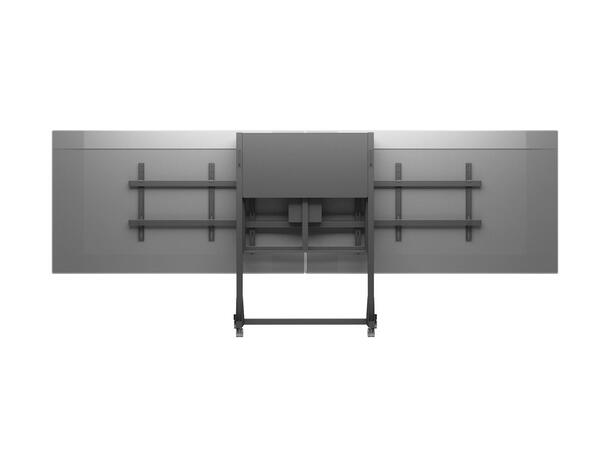 Multibrackets Gulvtralle dual motor 160Kg,50 cm høydejustering, 42-110",Sort 