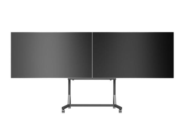 Multibrackets Gulvtralle dual motor 160Kg,50 cm høydejustering, 42-110",Sort 