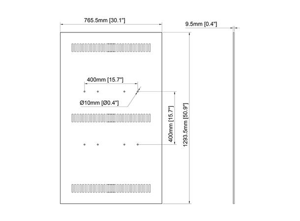 Multibrackets Pro kabinett bakplate 75" Hvit 