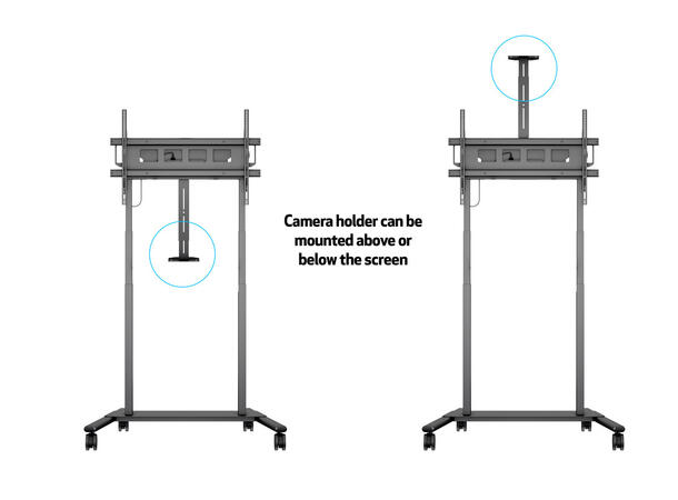 Multibrackets Tralle motor floorstand XL Svart, 1000x600, 150kg, 42-100" 