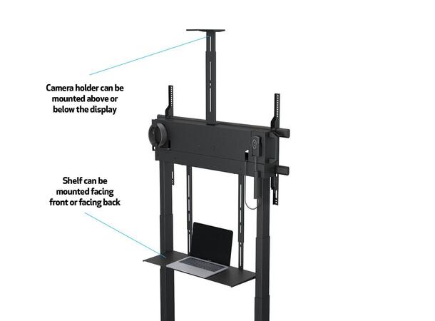 Multibrackets Tralle motor floorstand XL Svart, 1000x600, 150kg, 42-100" 