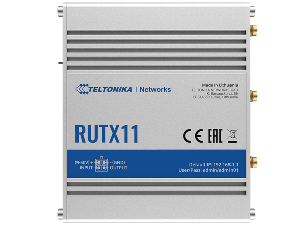 Teltonika RUTX11 LTE 4G Cat 6, 2 SIM, WiFi, BT LE 11