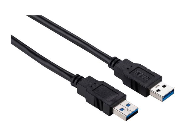 Elivi USB 3.0 A til A kabel 1 meter M/M, 3.0, Svart