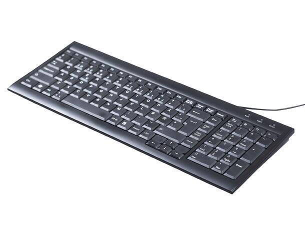 KENSON Spacesaver tastatur USB | Svart | Nordiske taster