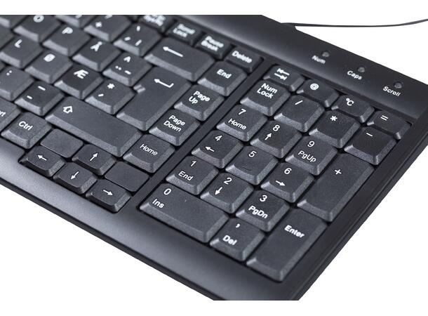 KENSON Spacesaver tastatur USB | Svart | Nordiske taster