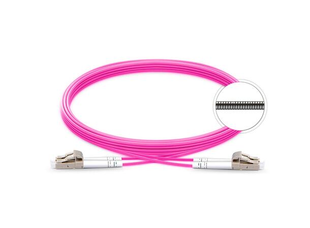 LinkIT FiberPatch Armored OM4 LC/LC 2m Braided steel , Duplex , LSZH , Magenta 
