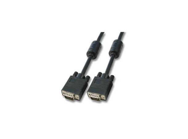 LinkIT SVGA/XGA kabel M/M, svart, 20 m Uten pinne 9, Ferritkjerne i begge ender