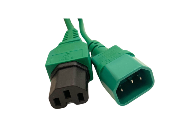 LinkIT strømkabel C15/C14 grønn 0,5m 3 x 1,00mm² | PVC 