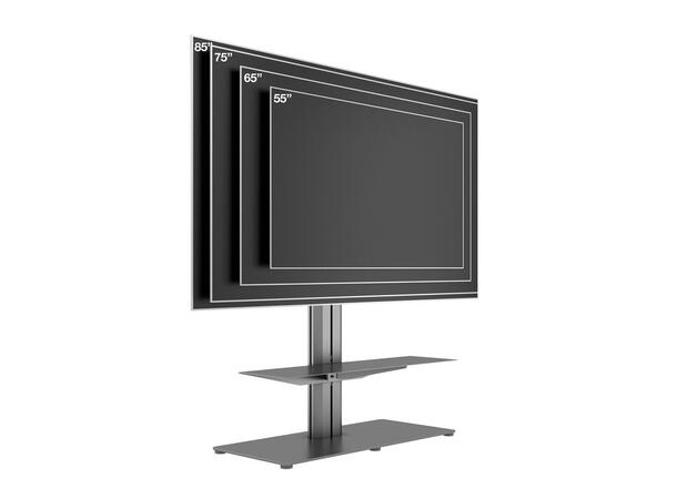 Multibrackets Gulvstativ 110 HD single Sort, 60kg, 800x500, 50-85" 