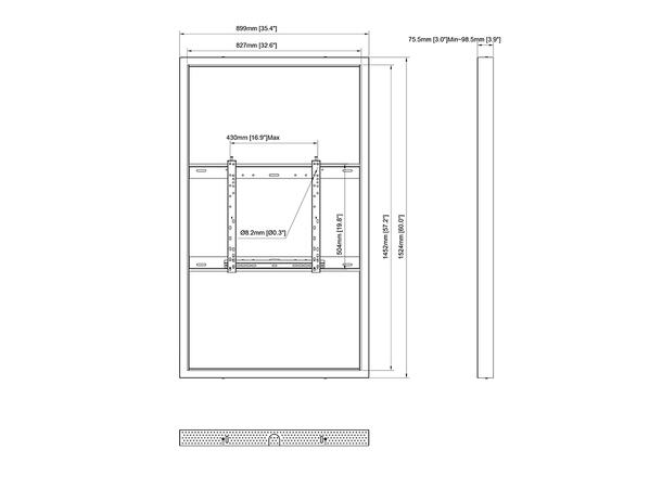 Multibrackets Pro kabinett vegg 65" Svart, 25Kg, Vesa 600x400 