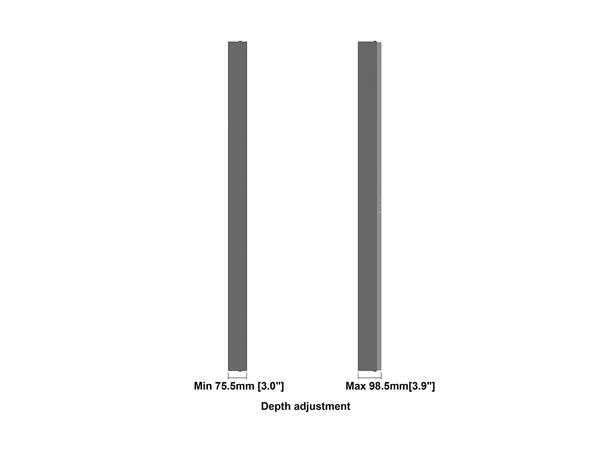 Multibrackets Pro kabinett vegg 65" Svart, 25Kg, Vesa 600x400 