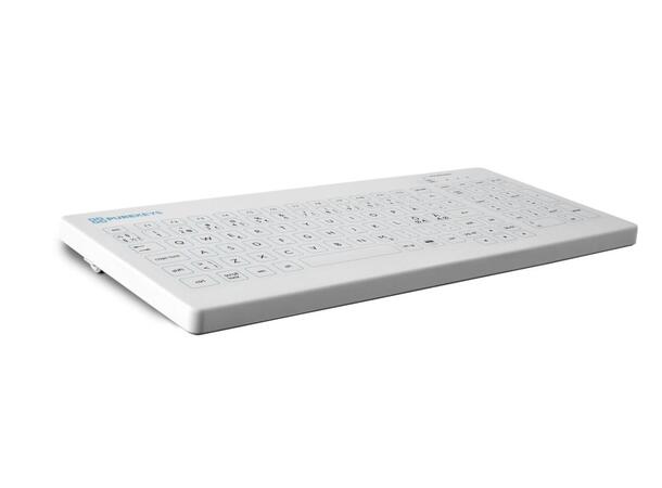 Purekeys Trådløs Medisinsk Tastatur IP66 Silikondeksel White Scandinavian layout 