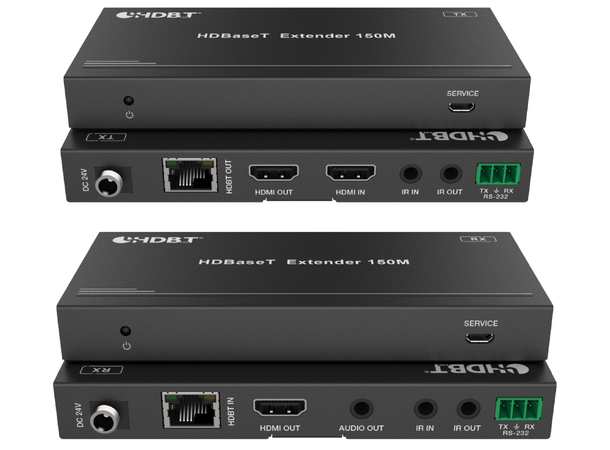 Stoltzen SHE605 HDBaseT™ 4K60 Kit 18Gbps, Audio Deembed, 150/120m, PoC