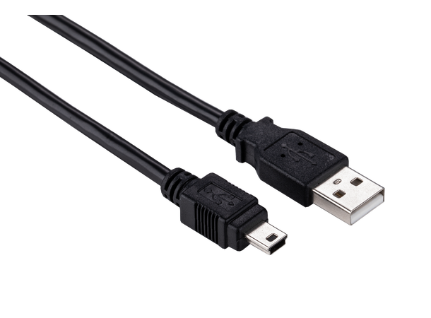 Elivi USB A til Mini B kabel 1 meter 2.0, Svart