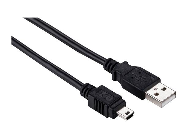 Elivi USB A til Mini B kabel 1 meter 2.0, Svart