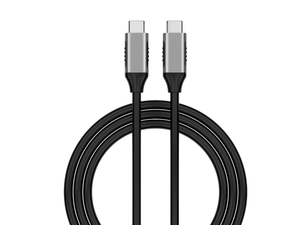 Elivi USB C til C kabel 2 meter Svart/Space Grey, 10gbps/100W