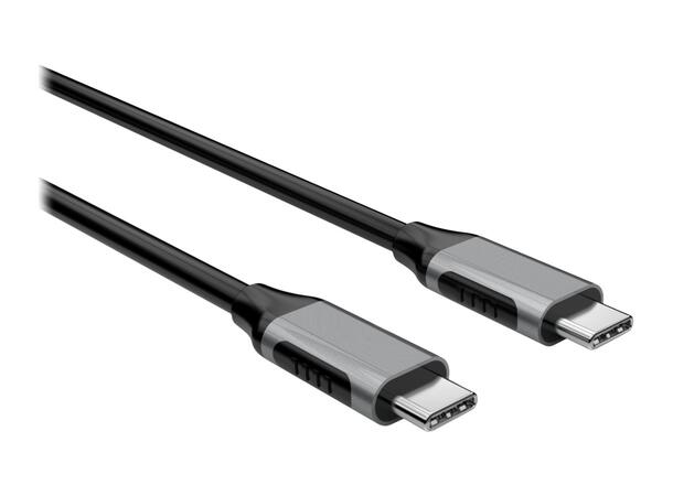 Elivi USB C til C kabel 2 meter Svart/Space Grey, 10gbps/100W