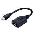 LinkIT Mini Displayport - Displayport 1.2, 13 cm kabeladapter. Passiv, Svart
