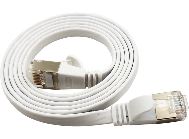 LinkIT U/FTP Cat.6A Flat Hvit Patch, PVC, 1,85x6mm, 32AWG 