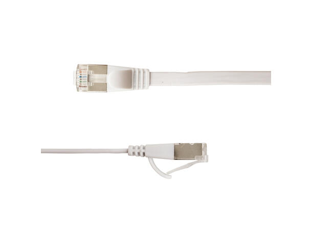 LinkIT U/FTP Cat.6A Flat Hvit Patch, PVC, 1,85x6mm, 32AWG 