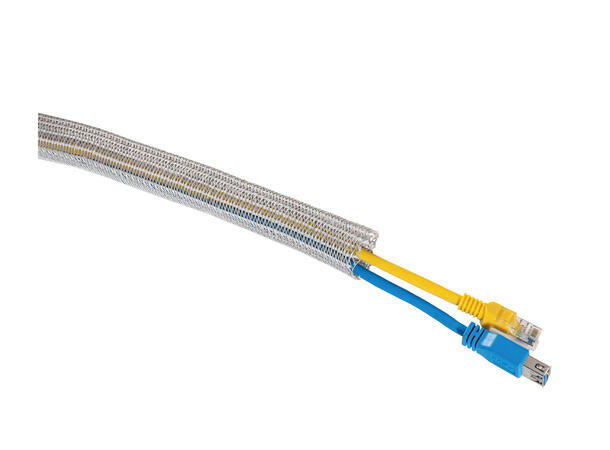 Multibrackets Kabelstrømpe, Sølv, 19 mm Selvlukkende, 50 m kartong 