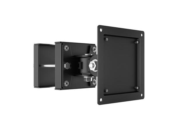 Multibrackets Rørfeste 75/100 Svart, Vesa 100x100, 15Kg, tilt. 32-65" 