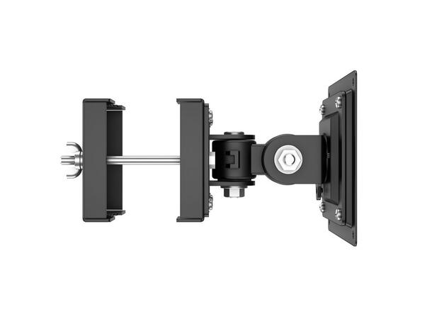 Multibrackets Rørfeste 75/100 Svart, Vesa 100x100, 15Kg, tilt. 32-65" 