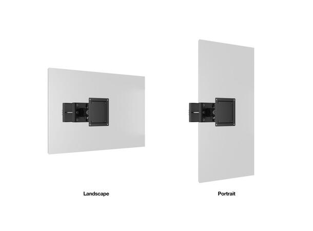 Multibrackets Rørfeste 75/100 Svart, Vesa 100x100, 15Kg, tilt. 32-65" 