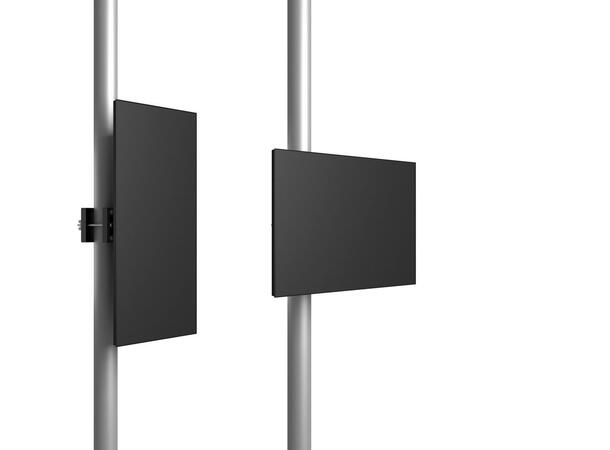 Multibrackets Rørfeste 75/100 Svart, Vesa 100x100, 15Kg, tilt. 32-65" 