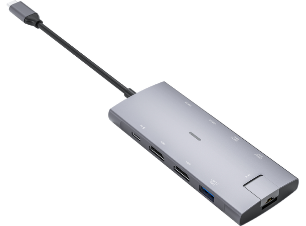 Elivi PRO USB-C Docking 9 in 1 Multiport Adapter HUB, 10Gpbs, SpaceGrey