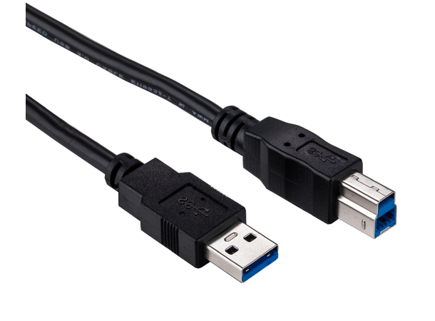 Elivi USB 3.0 A til B kabel 1 meter Svart (Stor B kontakt)