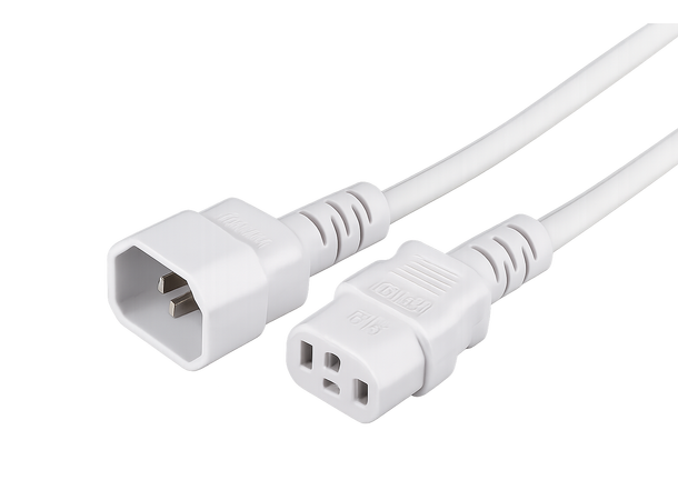 LinkIT strømkabel C15/C14 hvit 3m 3 x 1,00mm² | PVC 