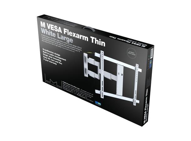 Multibrackets Veggfeste flexerm Thin L Hvit, 600x400, 30Kg, 37" - 65"