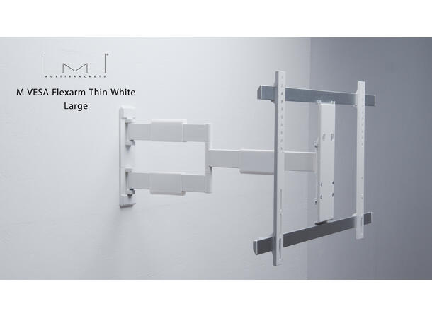 Multibrackets Veggfeste flexerm Thin L Hvit, 600x400, 30Kg, 37" - 65" 
