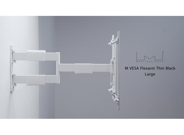 Multibrackets Veggfeste flexerm Thin L Hvit, 600x400, 30Kg, 37" - 65" 