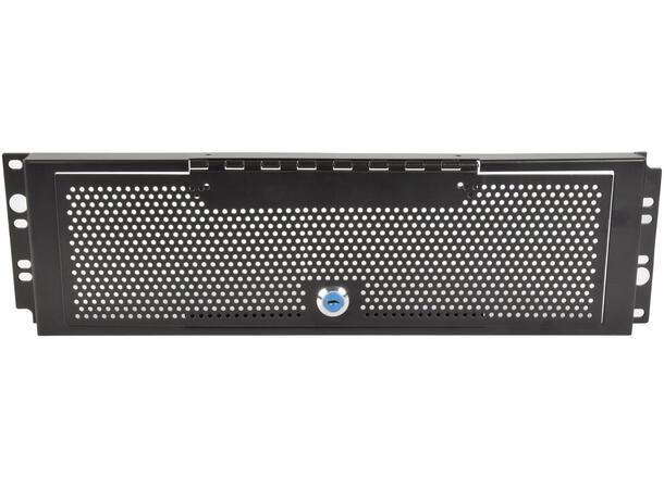 19" Blindpanel m/lås Svart 3U, Stål Inkl. 2 nøkler 