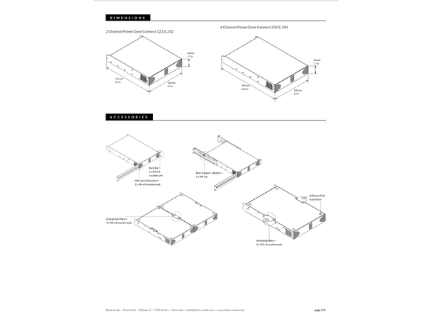 Blaze Audio PowerZone Connect 254 EU 4x60W 4-8 Ohm  2x125W 100V 16 Ohm 