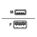 Elivi USB 2.0 A til A Skjøt 2 meter M/F, 2.0, Svart