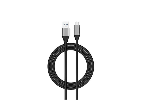 Elivi USB A til C kabel 2 meter Svart/Space Grey, 5gbps/3A