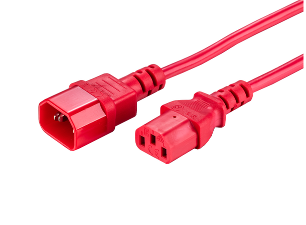 LinkIT strømkabel C13/C14 rød 0,7m PVC | 3 x 1,00 mm² | H05VV-F