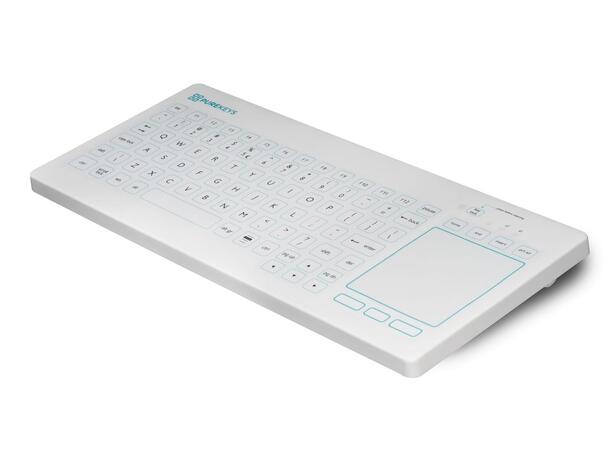 Purekeys USB Medisinsk Tastatur IP66 med touchpad, Silikondeksel 